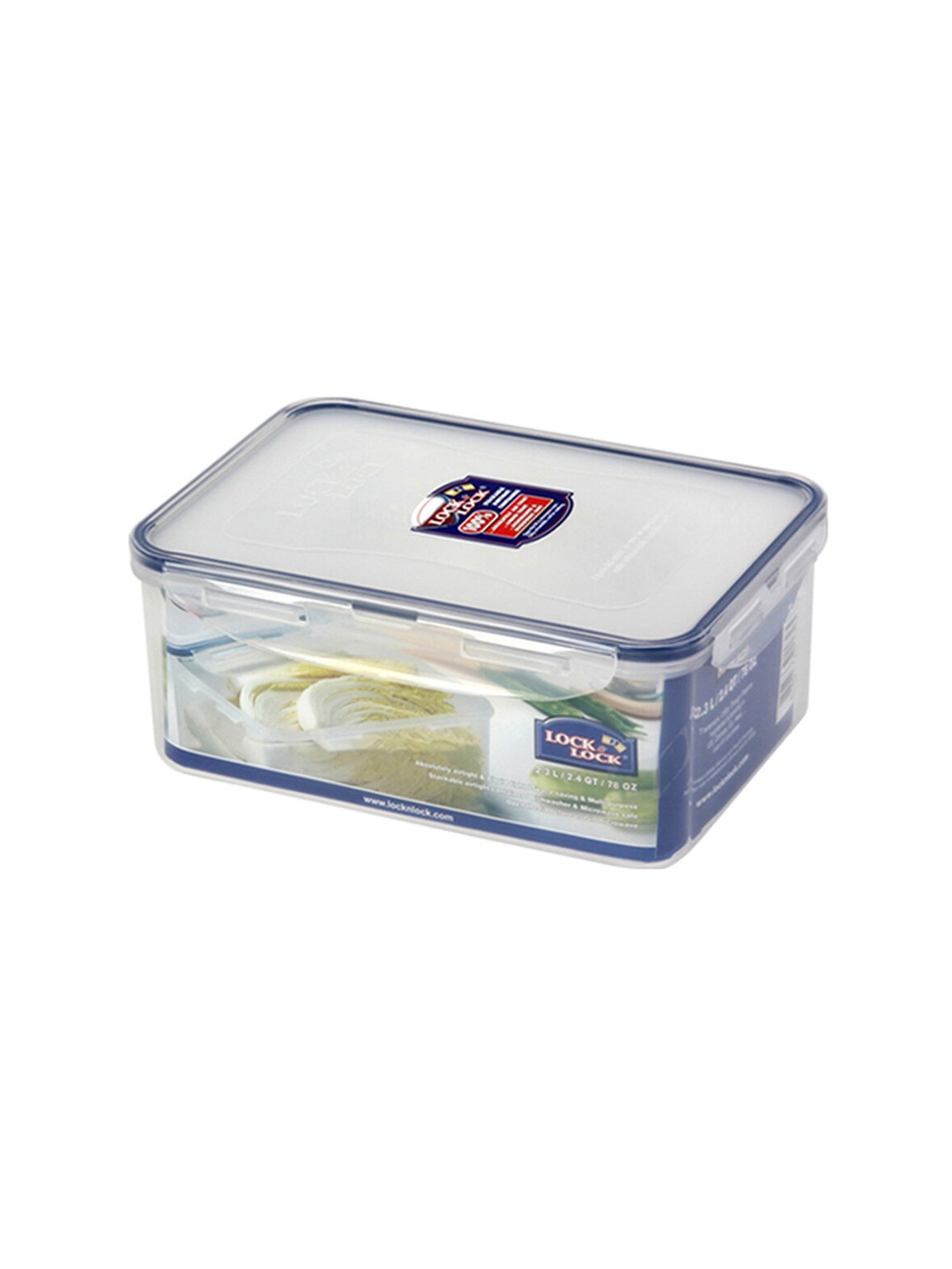 

Lock & Lock Transparent & Blue Plastic Airtight Food Container