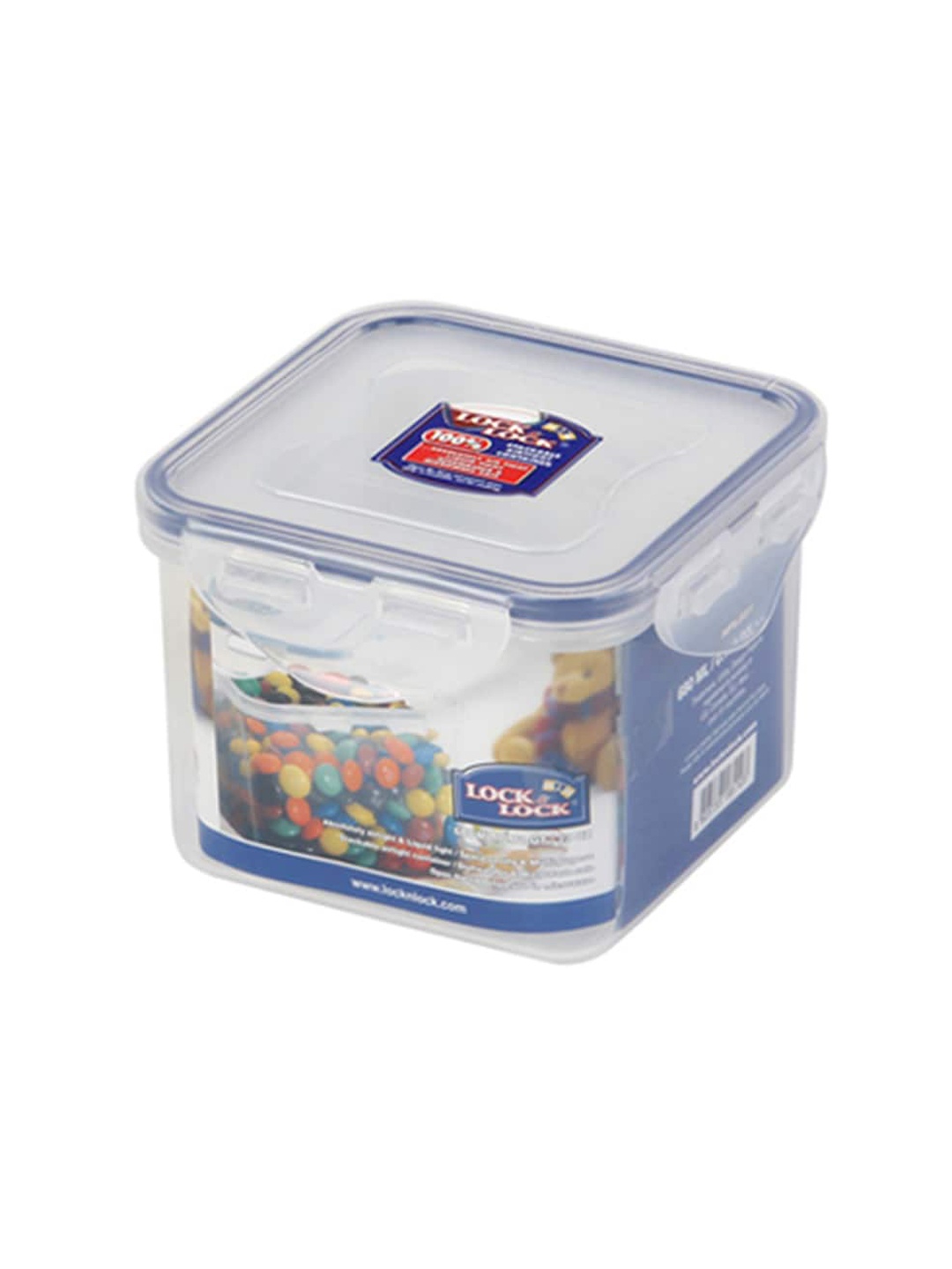 

Lock & Lock Transparent Square Plastic Airtight Food Container With Leakproof Lid 680 ml