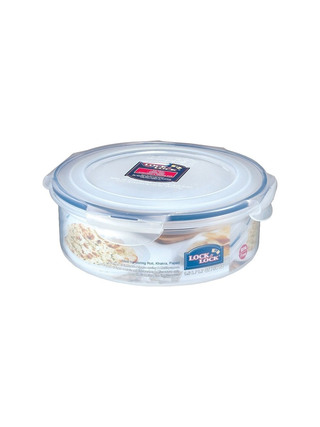 

Lock & Lock Transparent Classic Round Nestable Khakra Storage Container 1.6 L