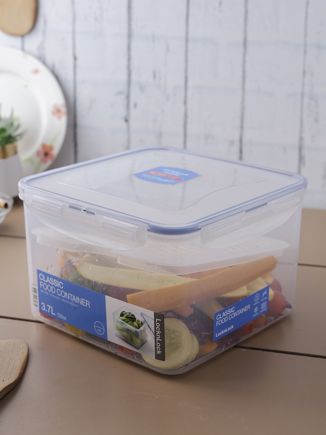 

Lock & Lock Transparent Plastic Airtight Food Storage Container With Leakproof Lid