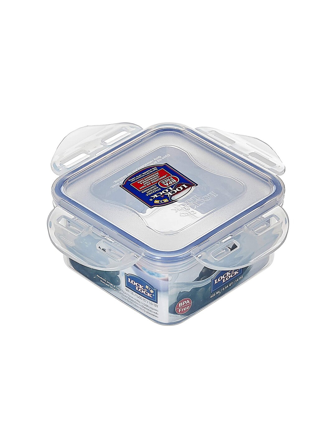 

Lock & Lock Transparent Plastic Airtight Food Storage Container With Leakproof Lid 420 ML