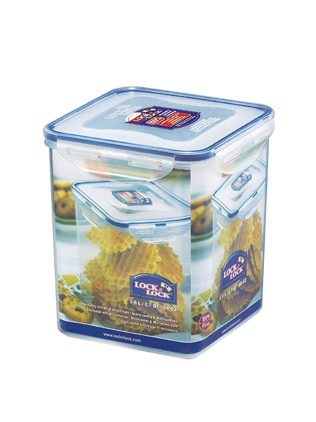 

Lock & Lock Transparent Plastic Airtight Food Storage Container With Leakproof Lid 2.6 L