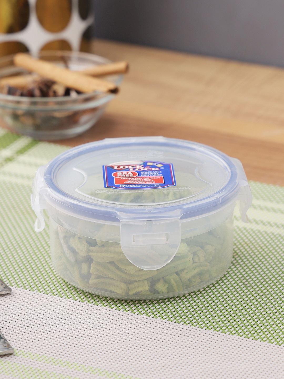 

Lock & Lock Transparent Round Plastic Airtight Container With Leakproof Lid 300 ml