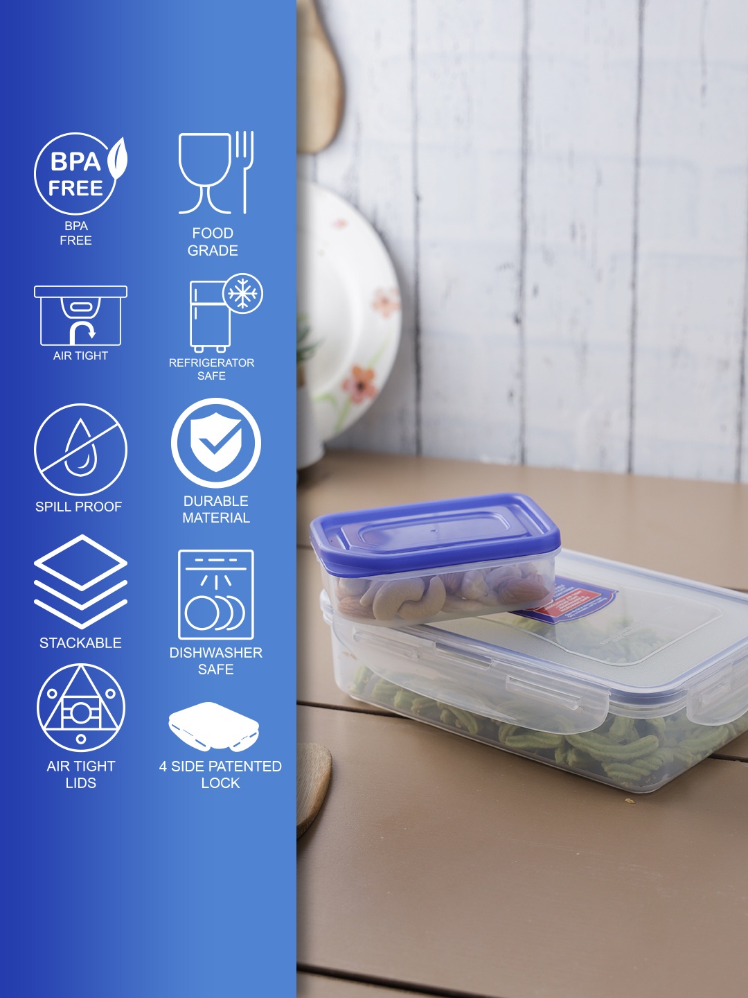 

Lock & Lock Transparent Airtight Food Container With Leakproof Lid & Sauce Case 800 ml