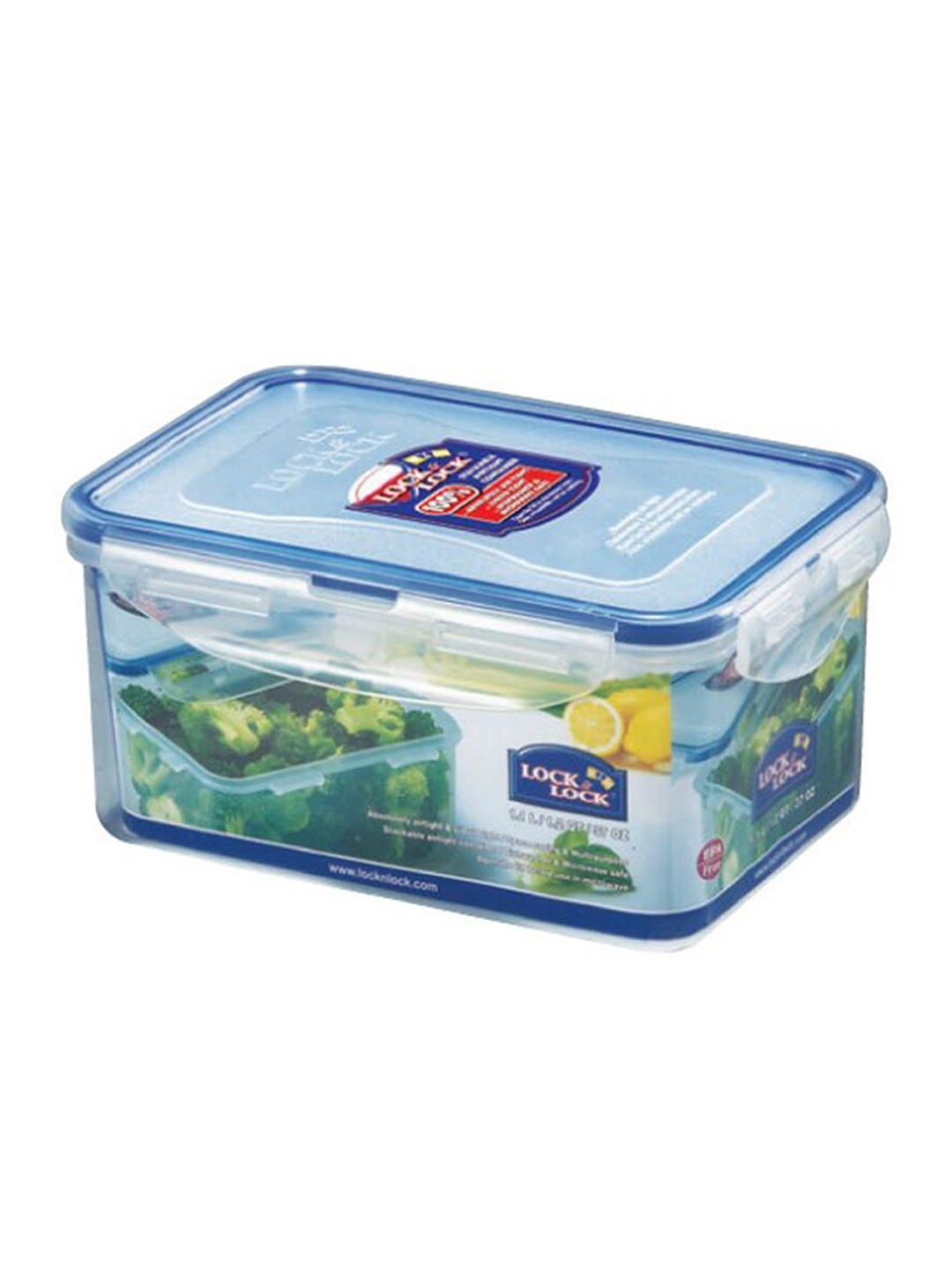 

Lock & Lock Transparent Plastic Airtight Food Storage Container With Leakproof Lid 1.1 L