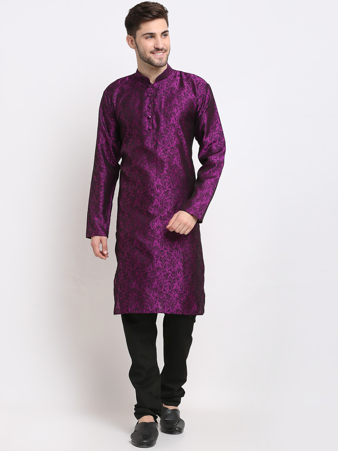 

Jompers Men Purple Regular Kurta with Pyjamas