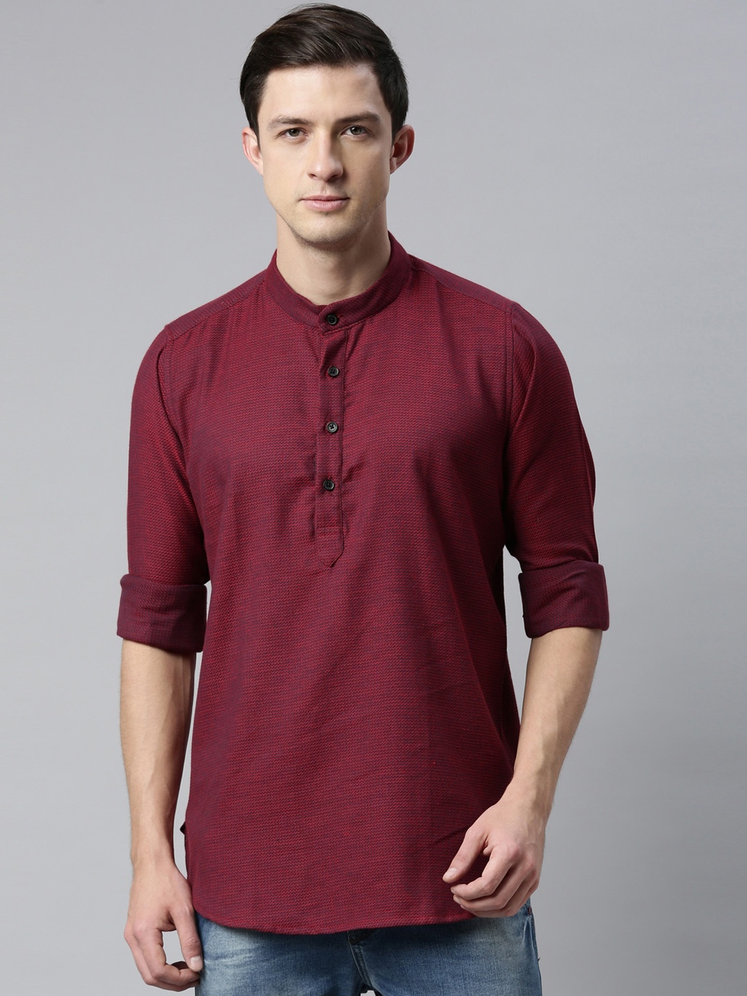 

Cross Court Men Maroon Thread Work Kurta