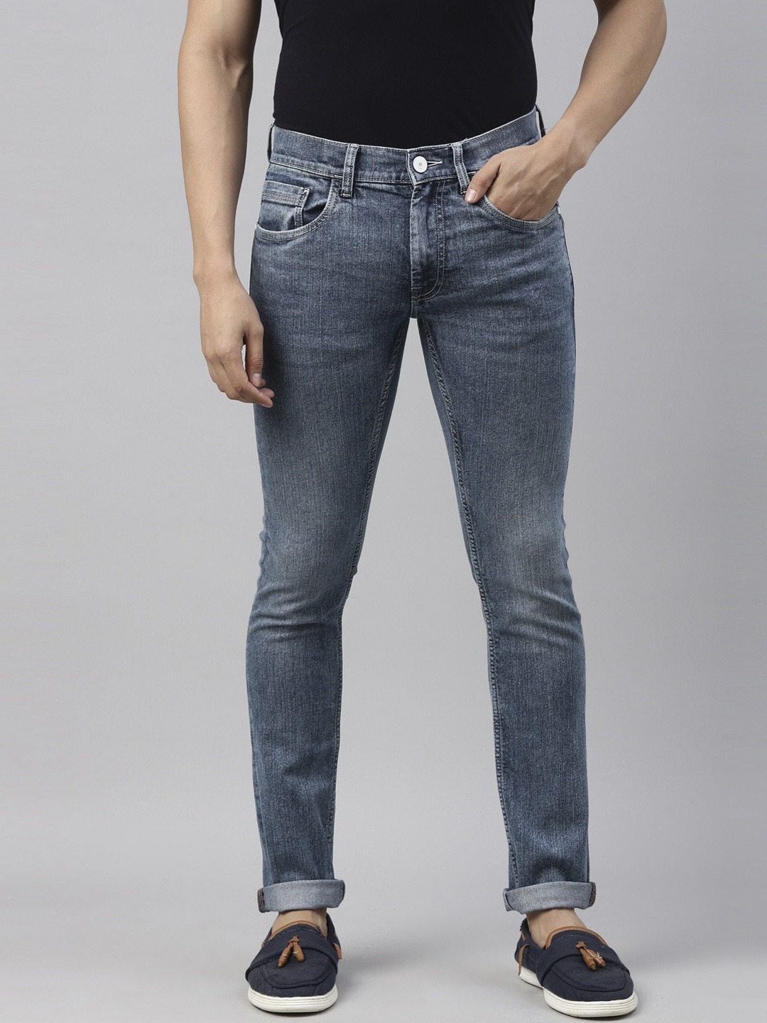 

American Bull Men Blue Skinny Fit Heavy Fade Jeans