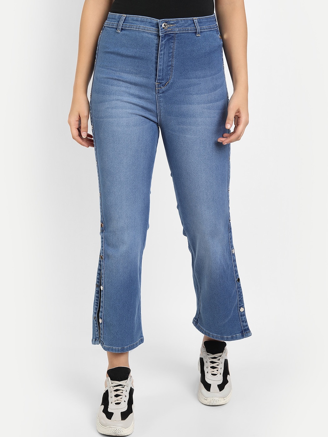 

BROADSTAR Women Blue Straight Fit High-Rise Light Fade Jeans