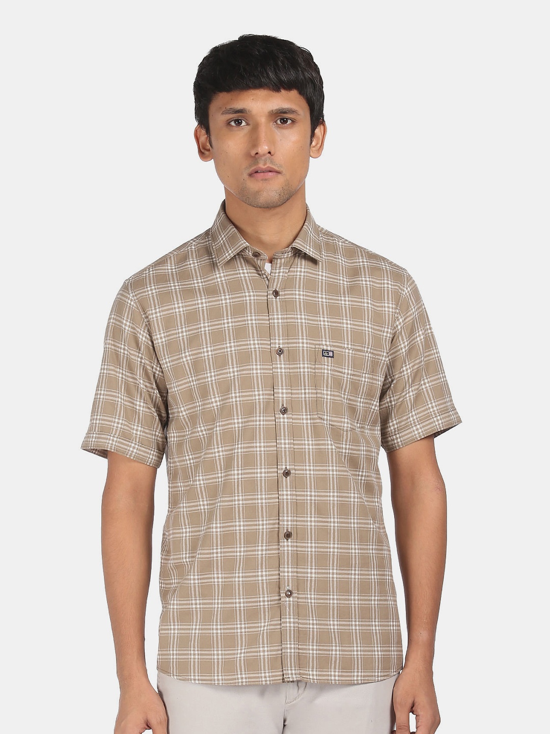 

Arrow Sport Men Beige Tartan Checks Opaque Checked Casual Shirt