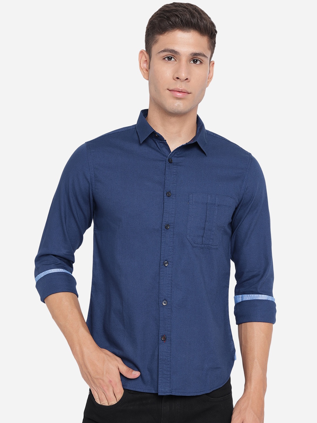 

Greenfibre Men Blue Slim Fit Casual Shirt