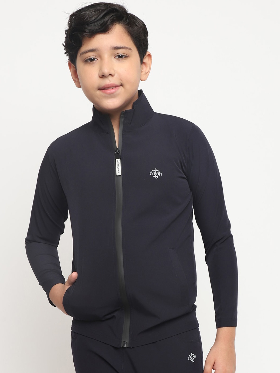 

CHIMPRALA Boys Navy Blue Water Resistant Sporty Jacket