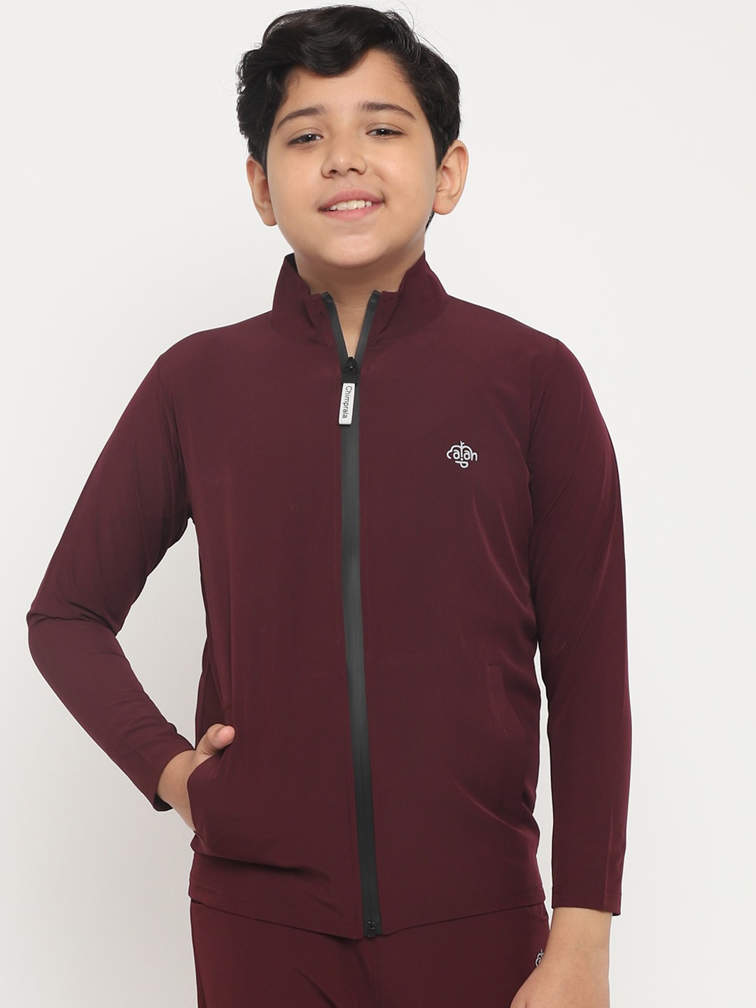 

CHIMPRALA Boys Maroon Water Resistant Dry-Fit Sporty Jacket