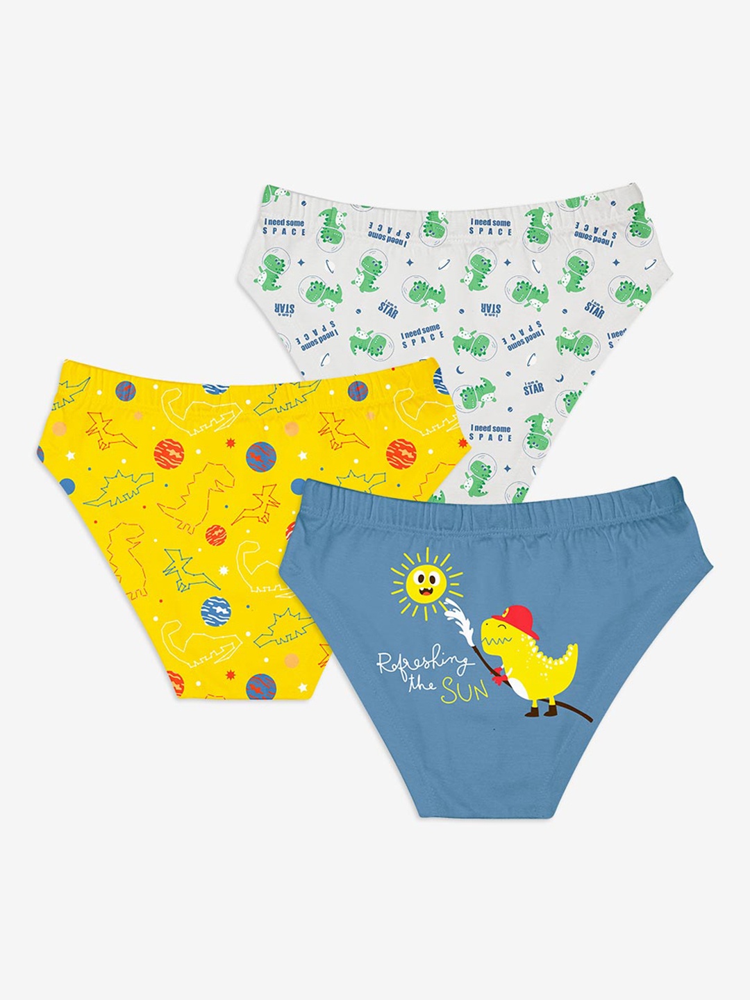 

Superbottoms Boys Pack of 3 Printed Sustainable Briefs, Multi