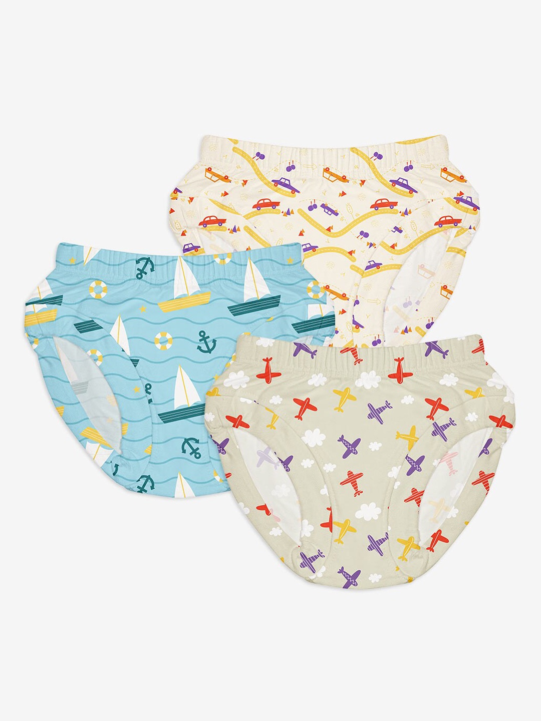 

Superbottoms Pack of 3 Printed Sustainable Briefs, Multi