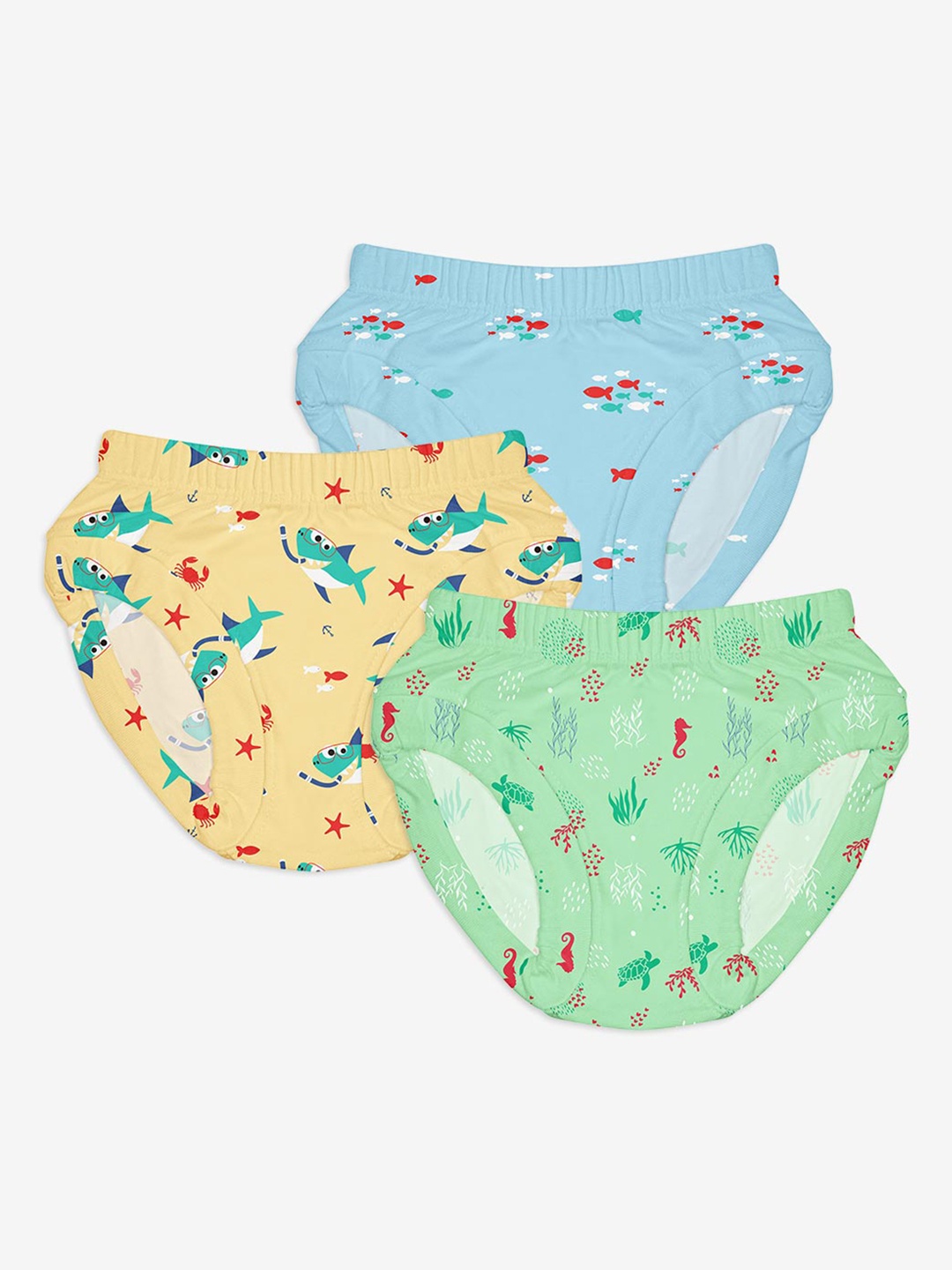 

Superbottoms Pack of 3 Printed Sustainable Briefs, Multi