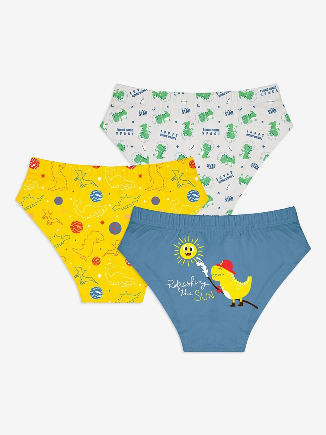 

Superbottoms Pack of 3 Printed Sustainable Briefs, Multi