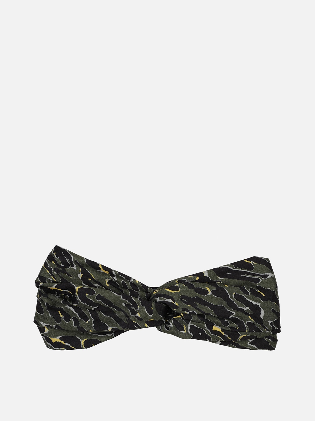 

Aditi Wasan Green Printed Viscose Knot Design Headband