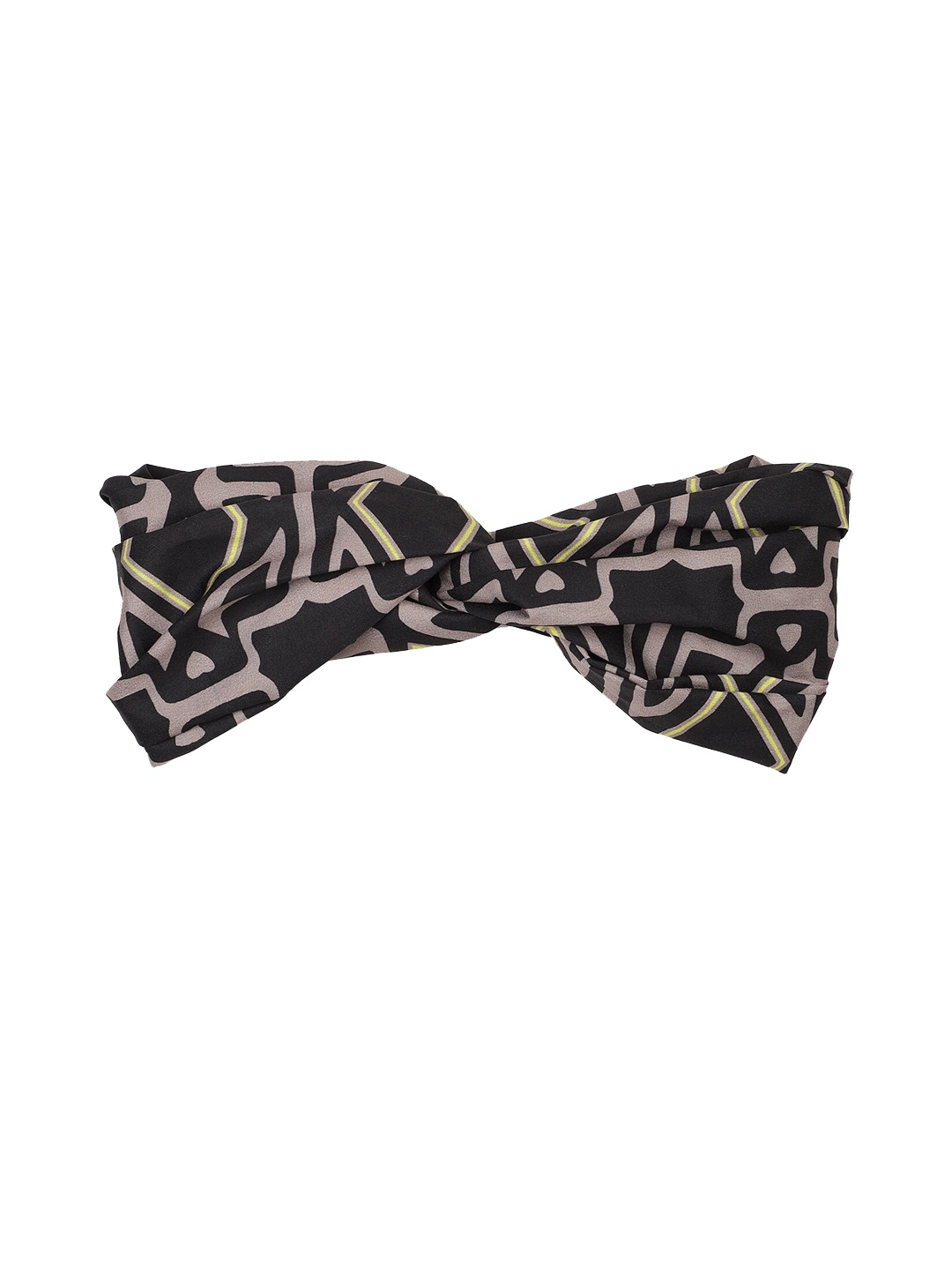 

Aditi Wasan Black Printed Viscose Knot Design Headband