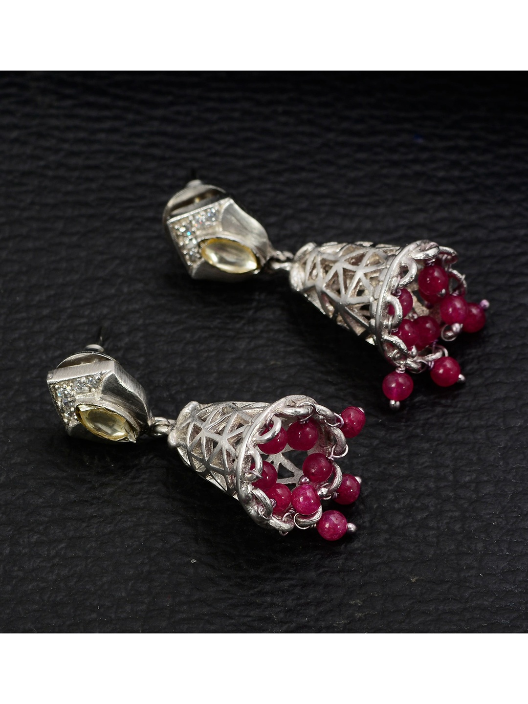 

Silgo Silver-Plated Contemporary Drop Earrings