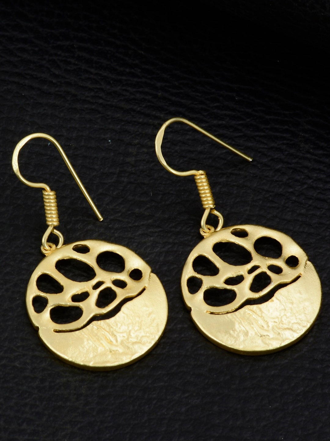 

Silgo Gold-Toned Circular Drop Earrings