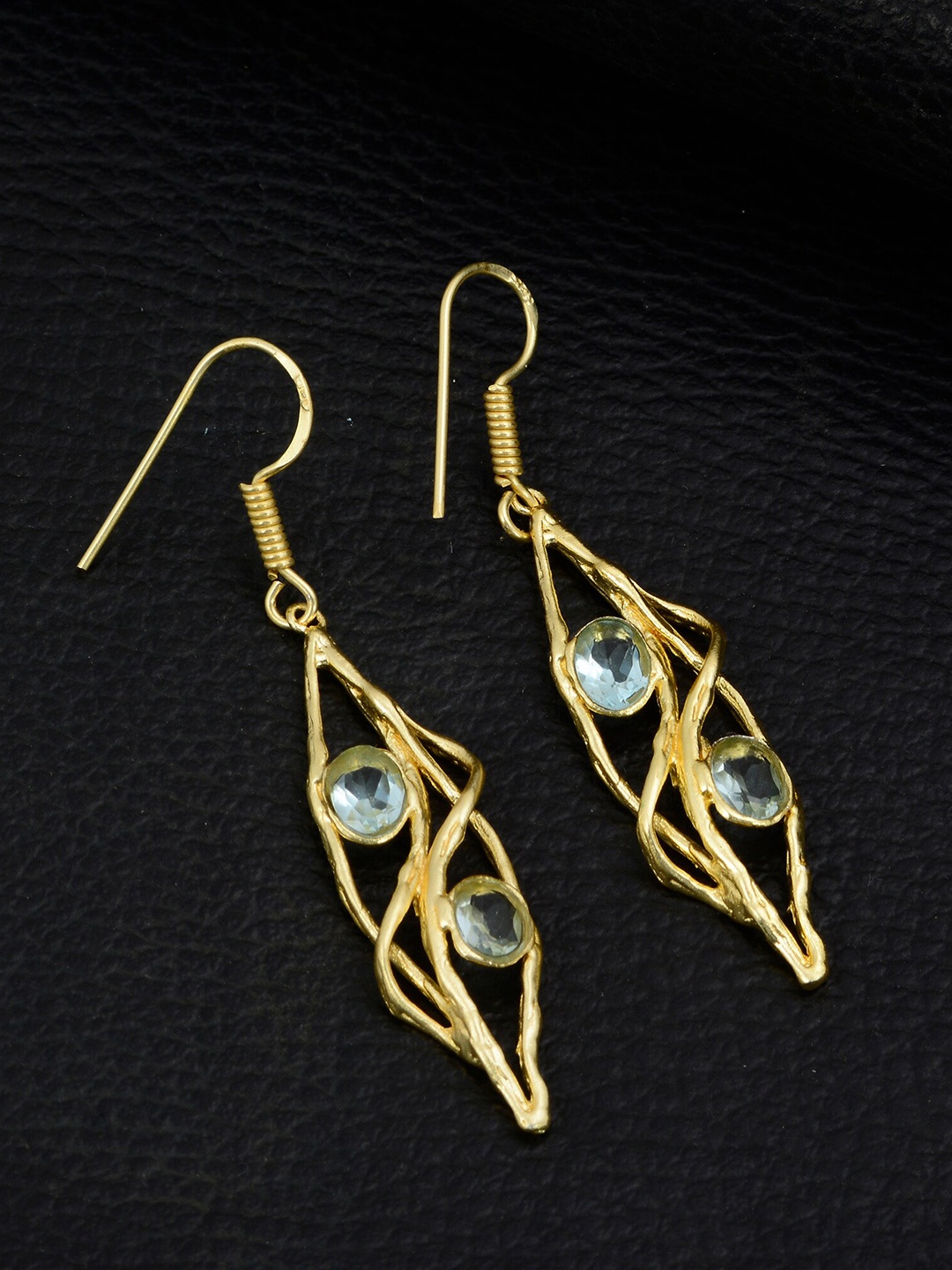 

Silgo Gold-Toned Contemporary Drop Earrings