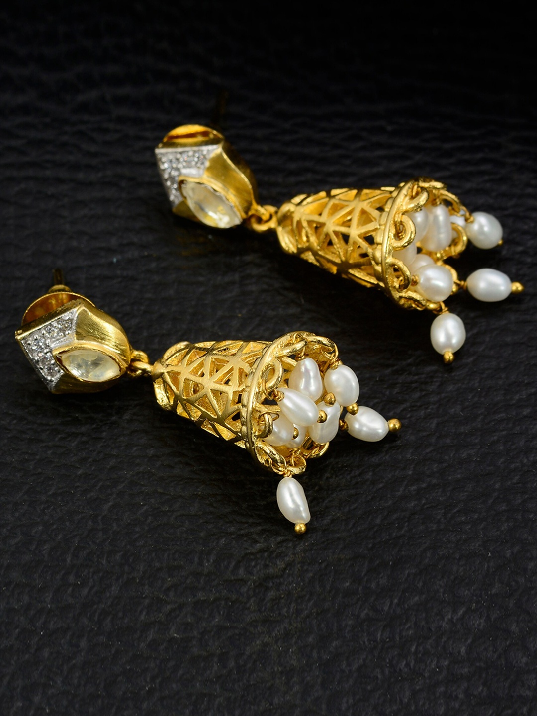 

Silgo Women Gold-Toned Contemporary Drop Earrings