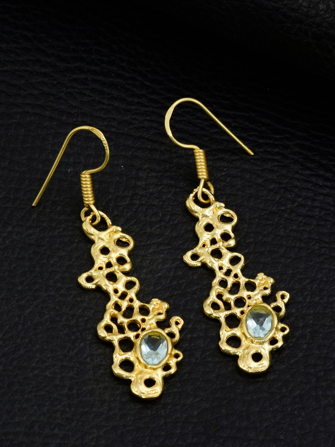 

Silgo Gold-Plated Contemporary Drop Earrings