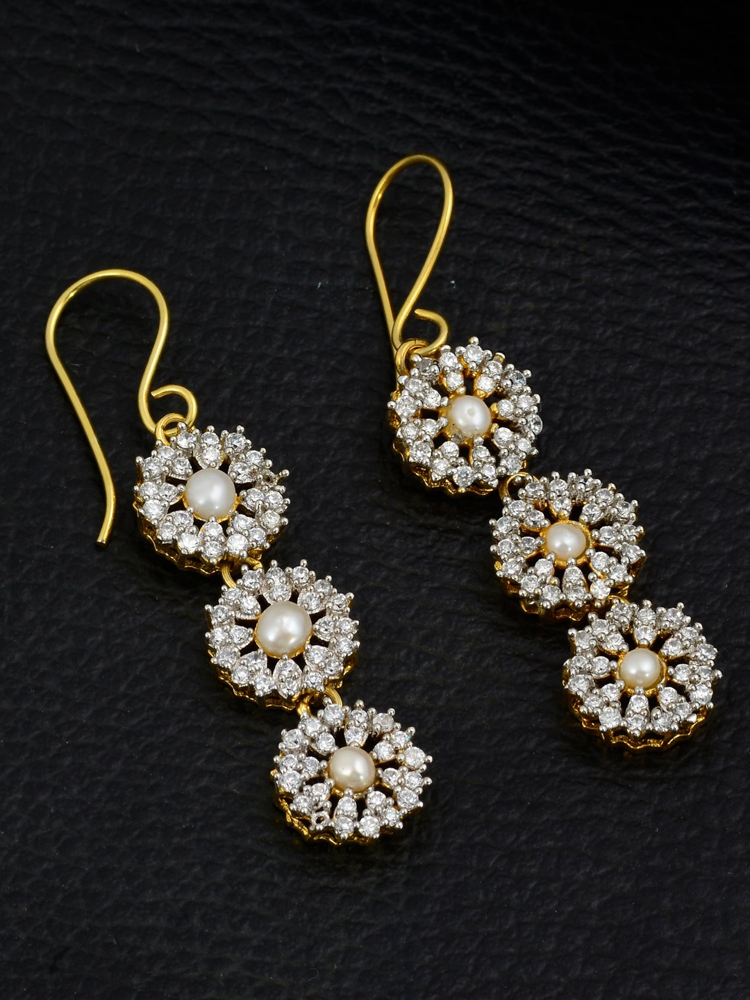

Silgo Gold-Toned Contemporary Drop Earrings