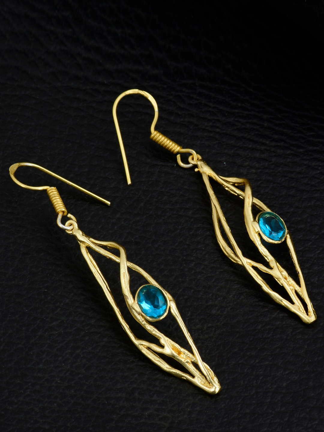 

Silgo Gold-Toned Contemporary Drop Earrings