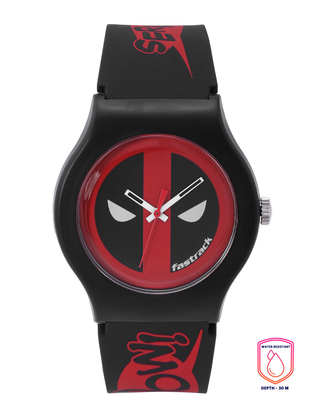 

Fastrack Unisex White Printed Dial & Black Straps Analogue Watch 9915PP82