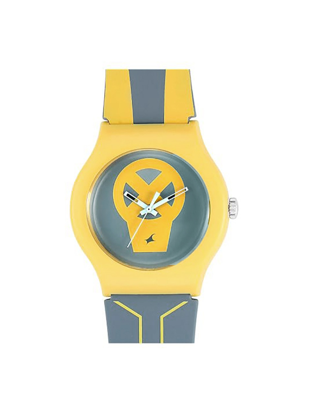 

Fastrack Unisex Grey & Yellow Printed Analogue Watch 9915PP83