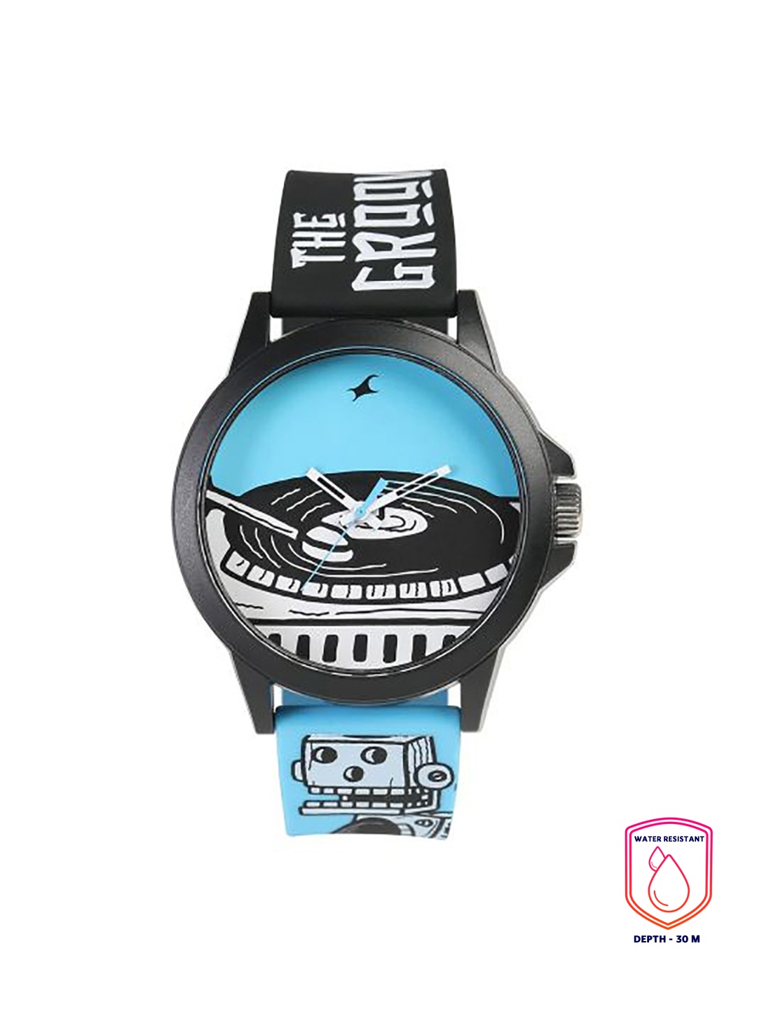 

Fastrack Unisex Blue & Black Printed Analogue Watch 38024PP42