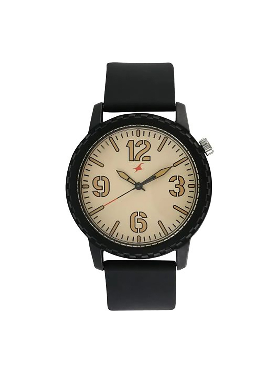 

Fastrack Unisex Beige Dial & Black Straps Analogue Watch 38039PP02