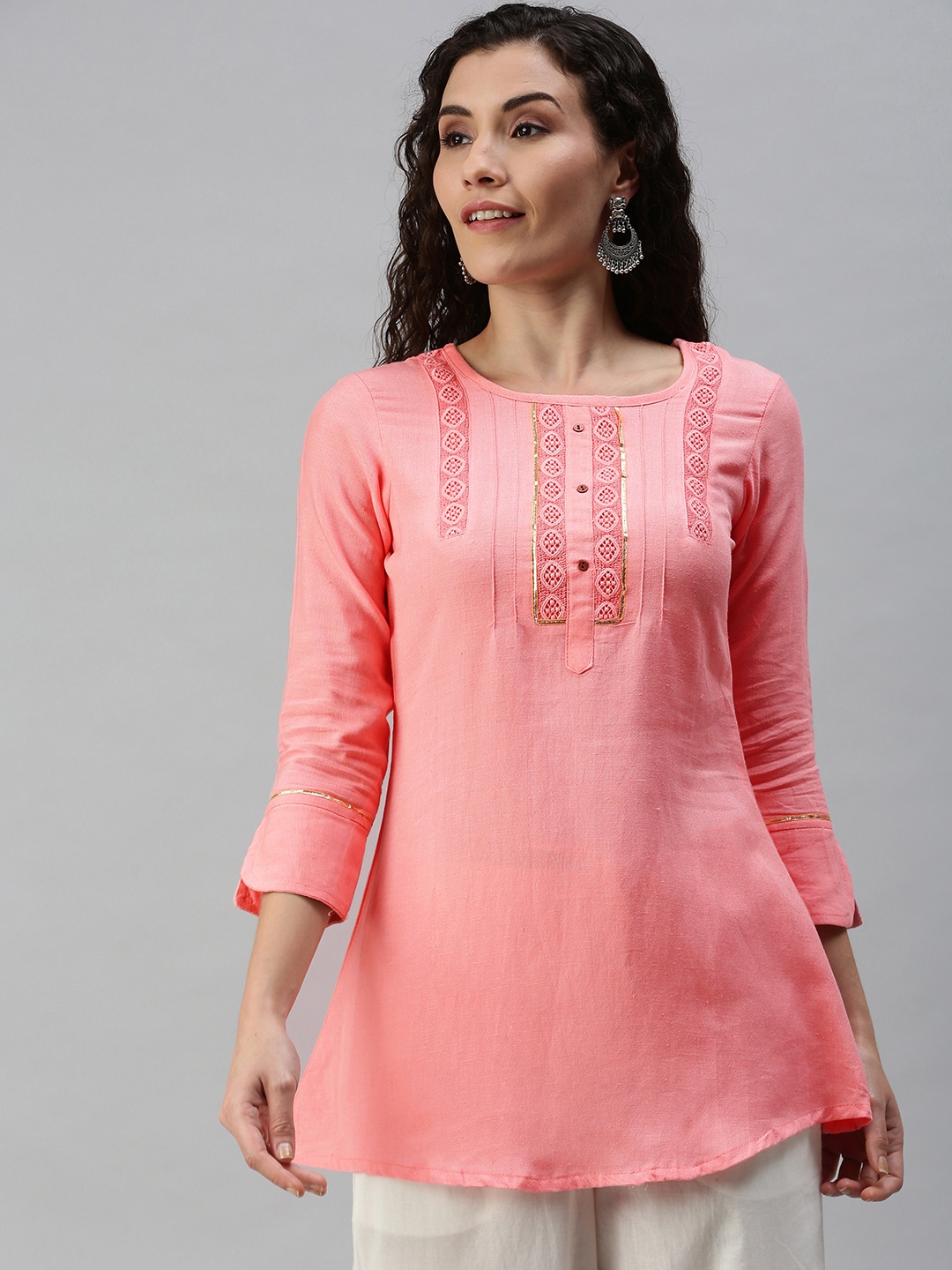 

SheWill Pink Lace Inserts Tunic