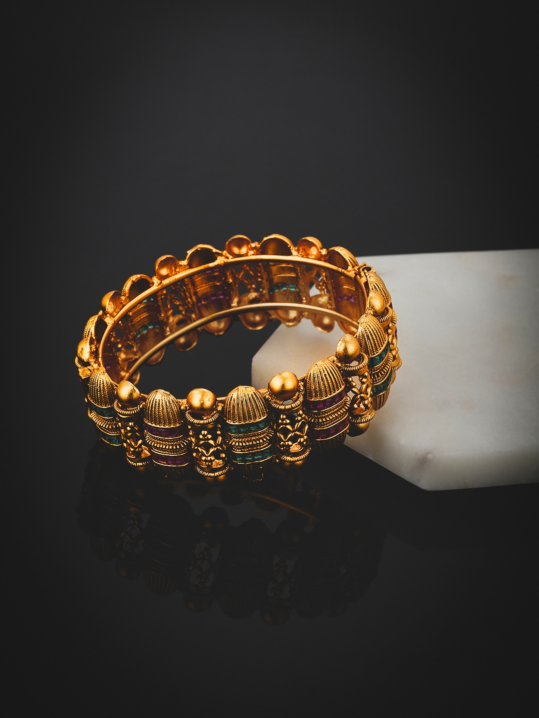 

KOLHA-BY CARLTON Gold-Plated Enamelled Handcrafted Kada