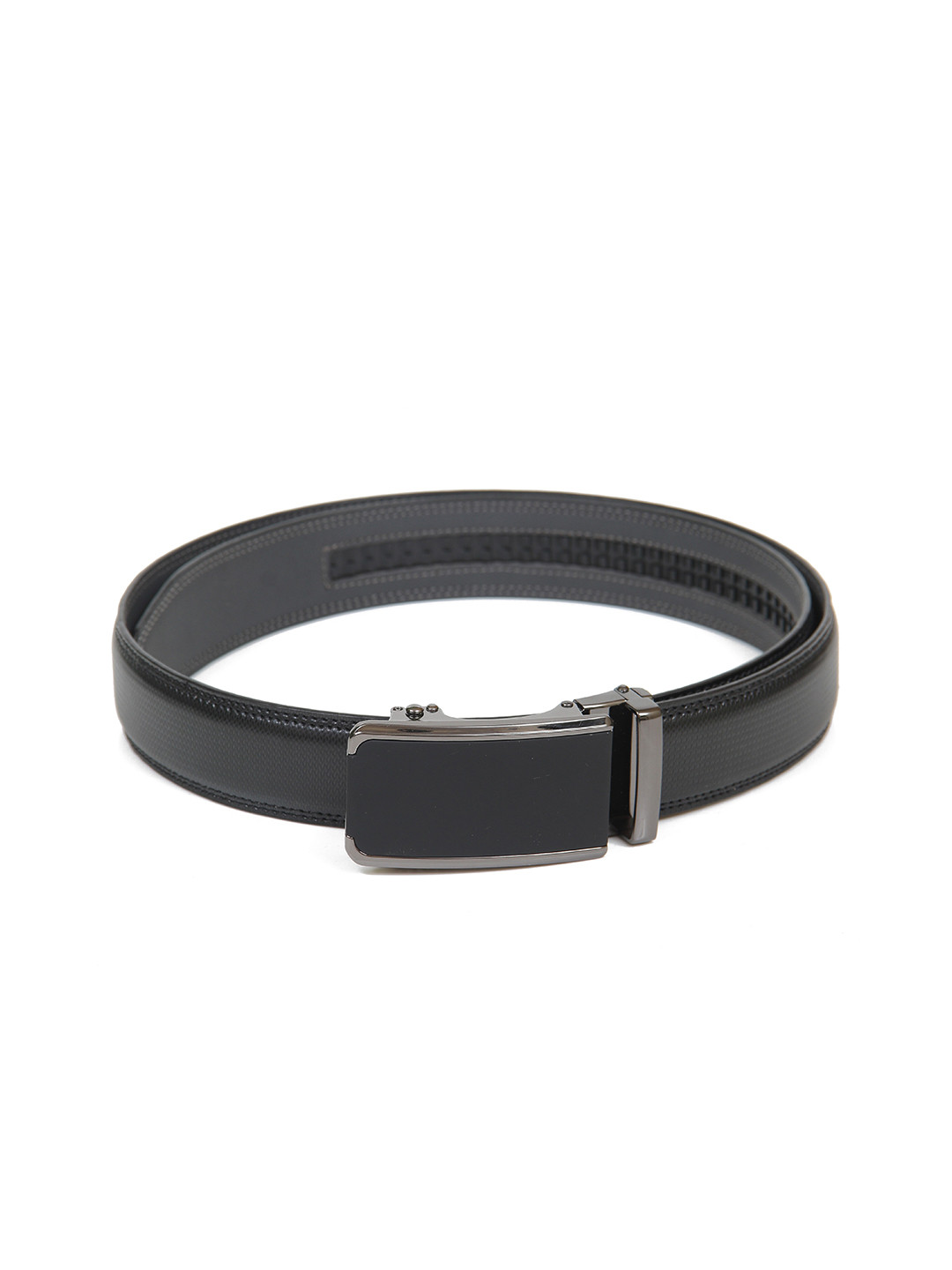 

Calvadoss Men Black Textured PU Formal Belt