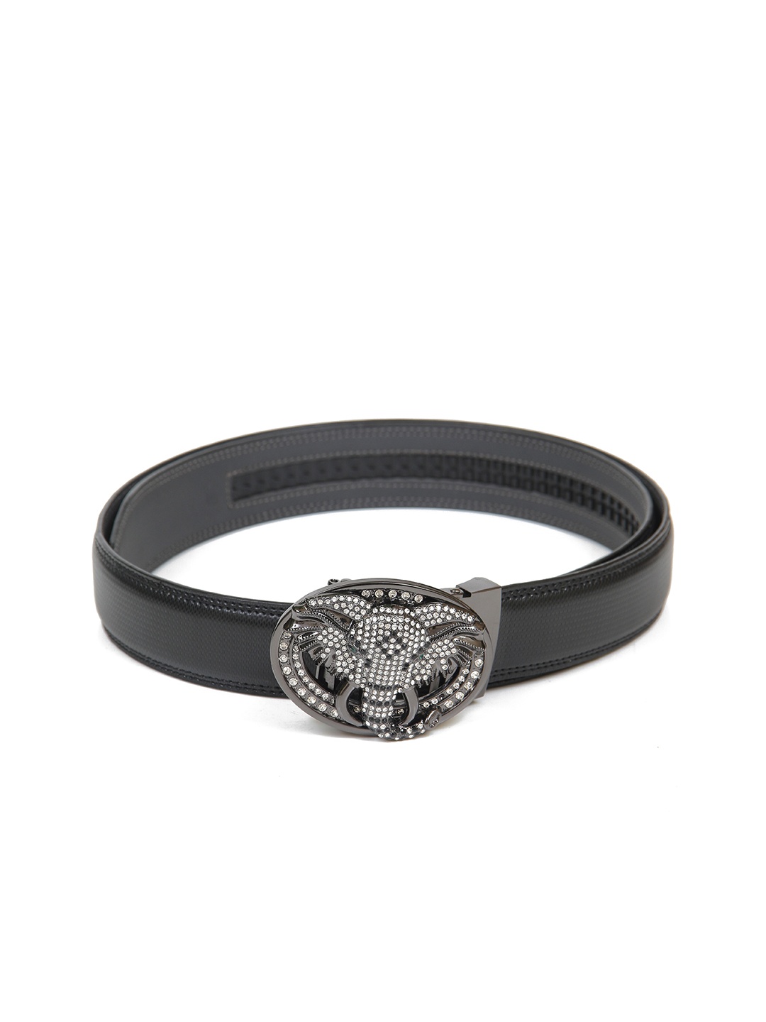 

Calvadoss Men Black Textured PU Belt