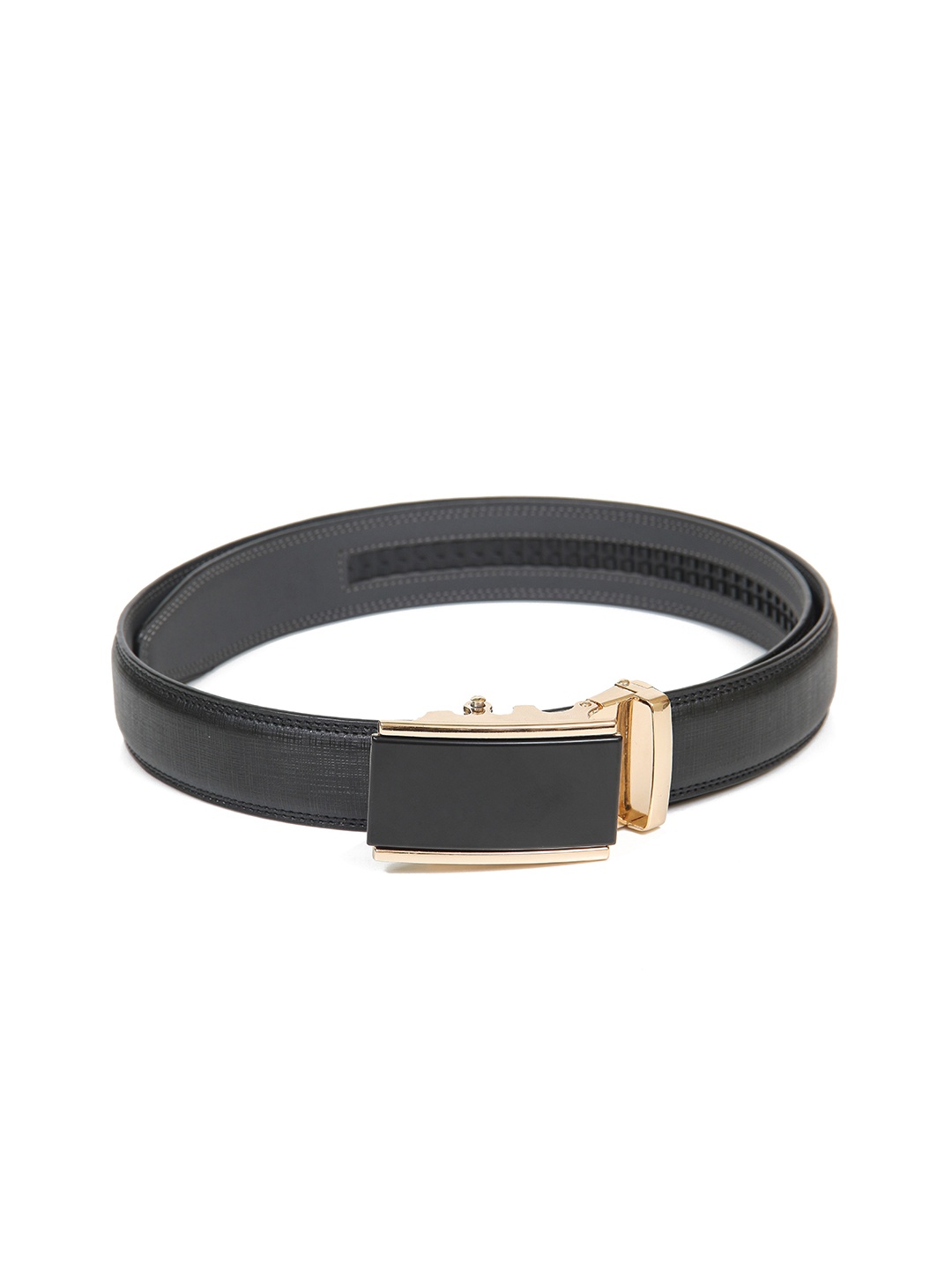 

Calvadoss Men Black Textured PU Belt