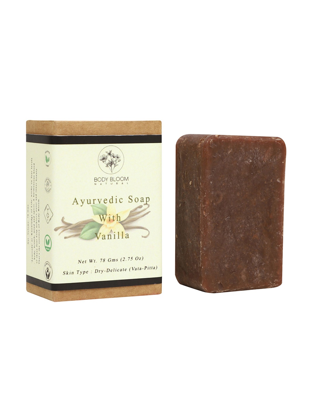 

Body Bloom Natural Brown Ayurvedic Soap With Vanilla 78 gm