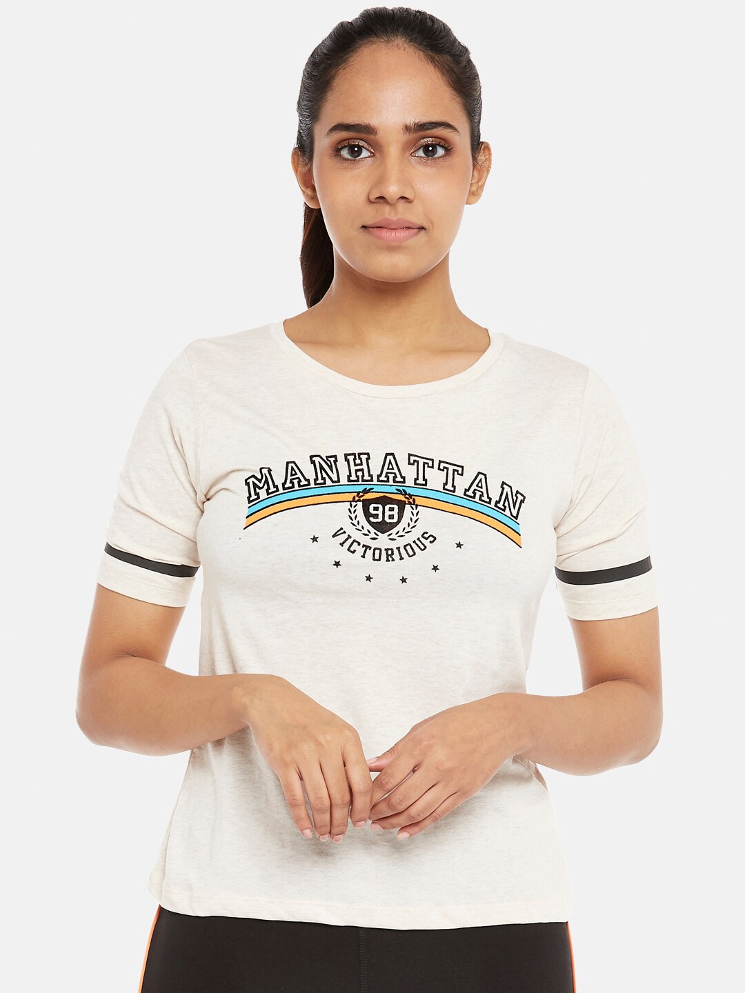 

Ajile by Pantaloons Beige Regular Top