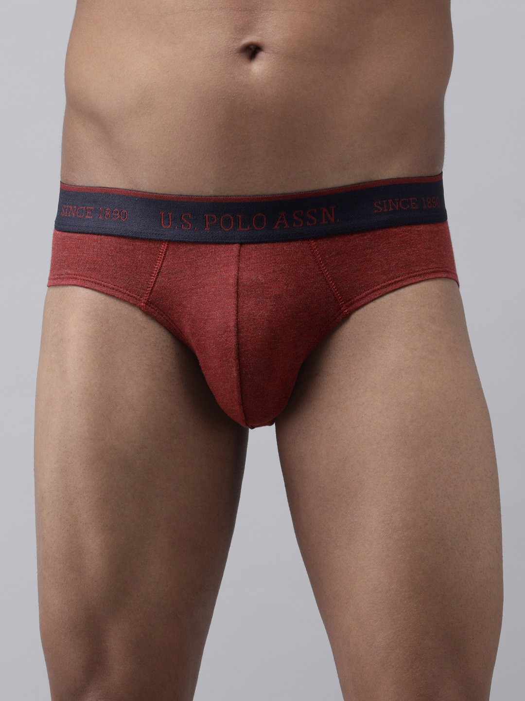 

U.S. Polo Assn. Men Burgundy Solid Bamboo Cotton Briefs I704-240-PL