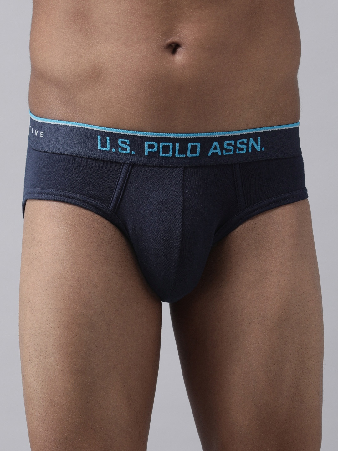 

U.S. Polo Assn. Men Navy Blue Solid Coolmax Briefs I706-195-PL