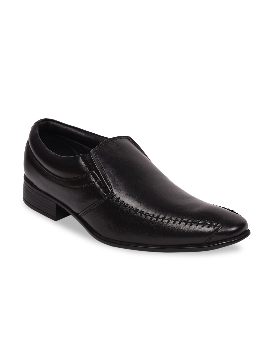 

Fortune By Liberty Mens Black Solid Leather Formal Slip-On Shoes
