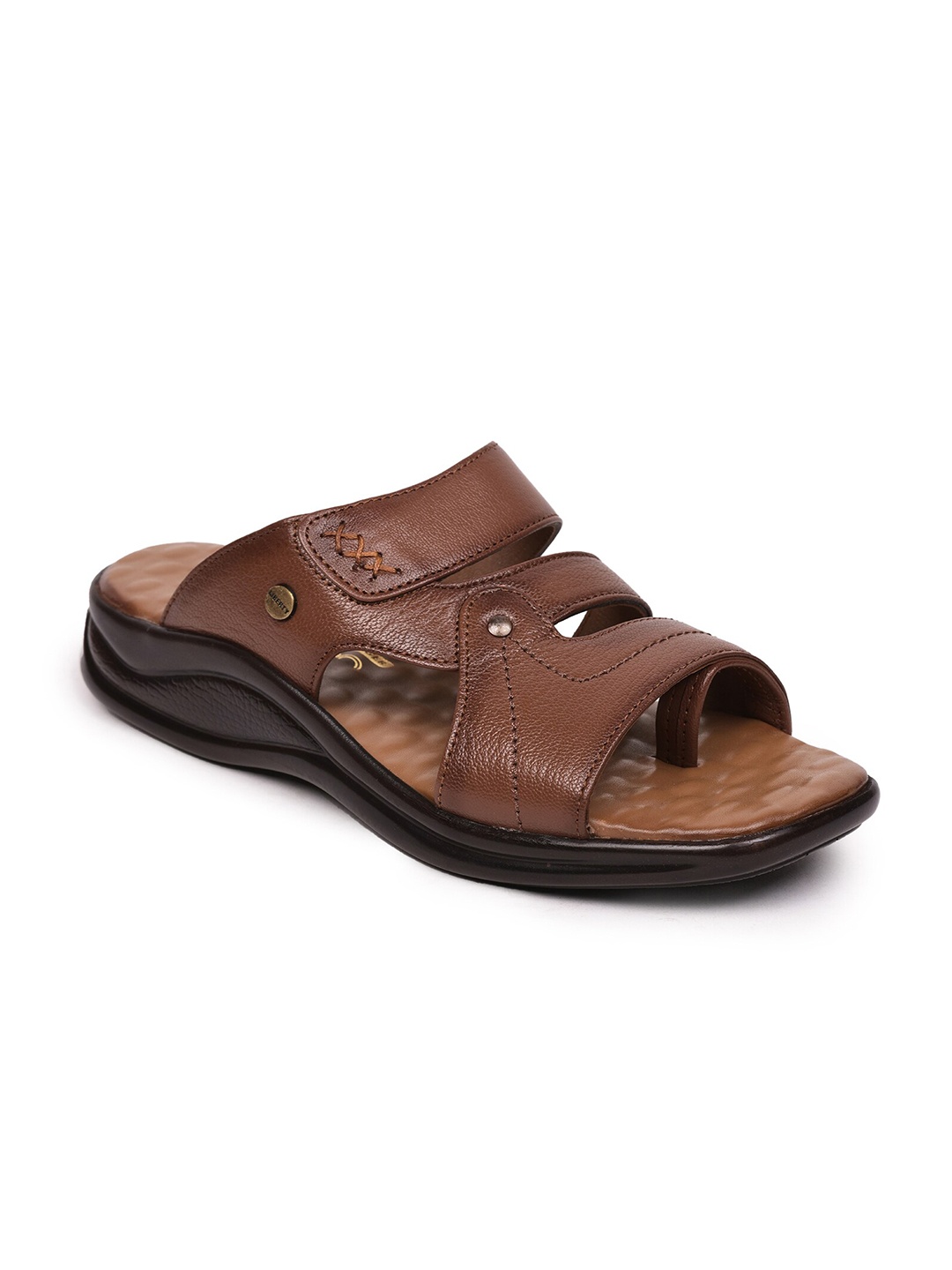 

Coolers By Liberty Men Tan Textured Comfort Sandals