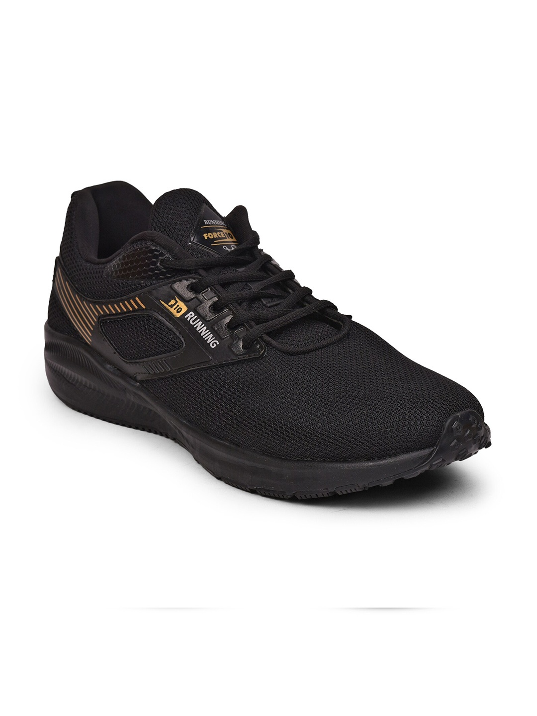 

Liberty Men Black Solid Mesh Running Shoes
