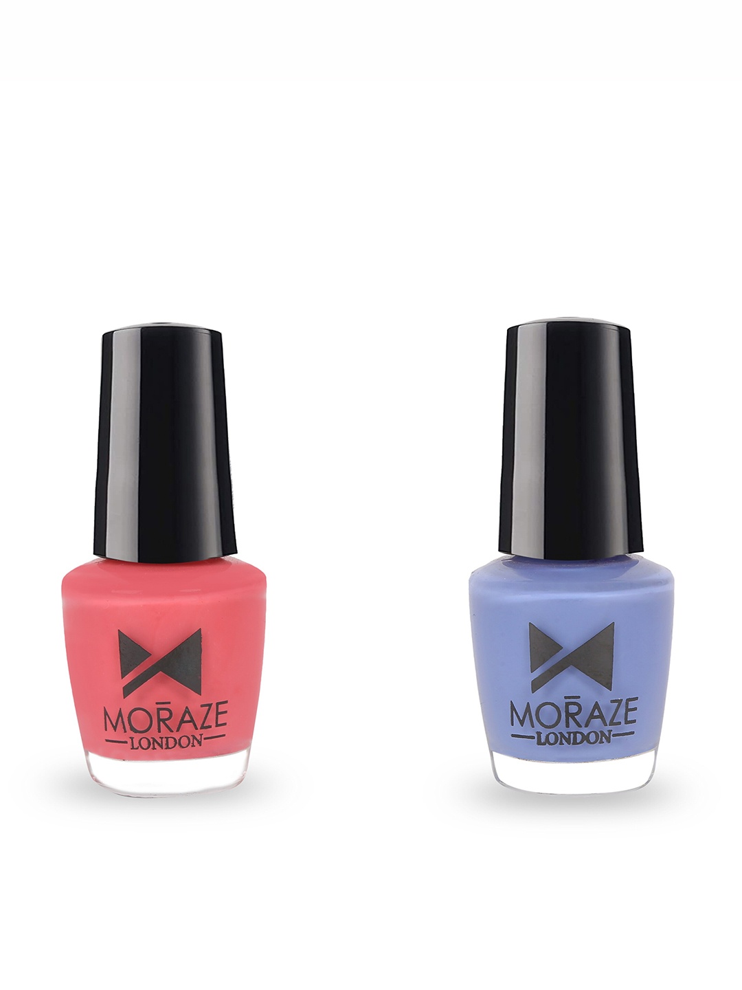 

Moraze Set of 2 Glossy Vegan Nude Nail Polishes - Coral Saga, Moon Purple, Mauve