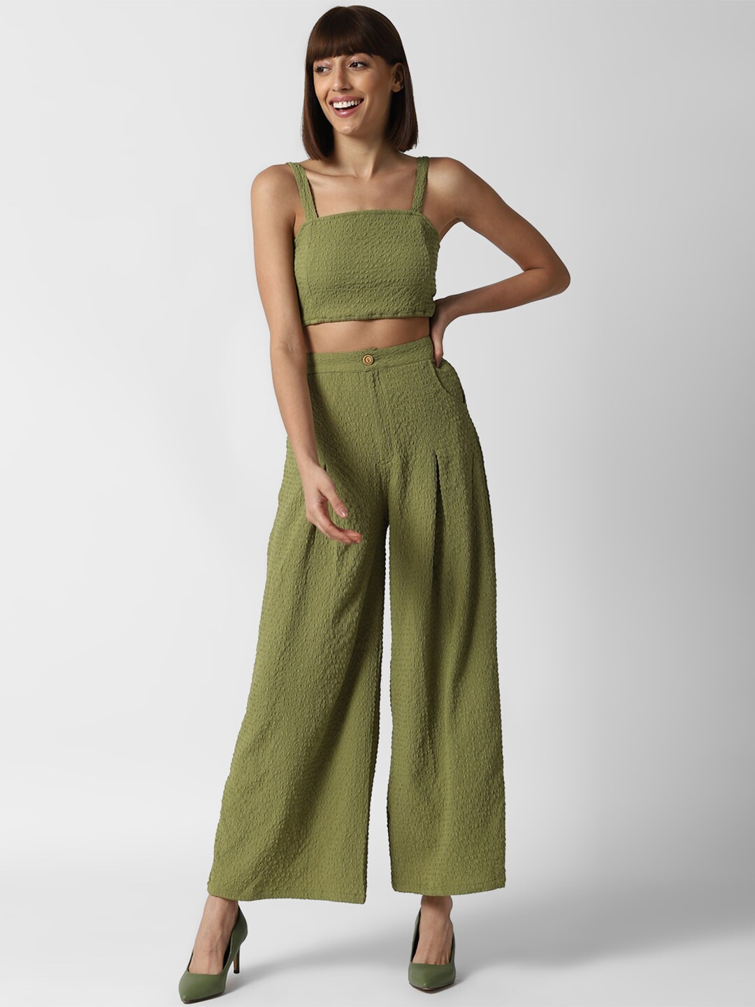 

FOREVER 21 Women Olive Green Co-ords Set