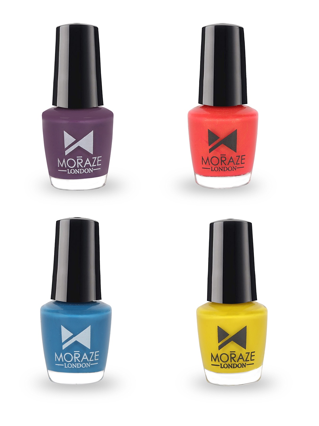 

Moraze Blue & Yellow Set of 4 Long Lasting Glossy Nail Polish