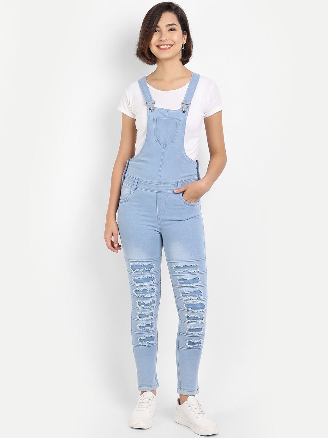 

BROADSTAR Women Blue Skinny Fit Denim Dungarees